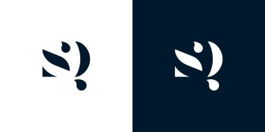 Soyut harf SQ logosu. Bu logo, yaratıcı bir şekilde soyut yazı karakterine sahip. Hangi şirket ya da markanın başlattığı bu başlangıç noktası için uygun olacaktır..