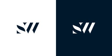 Soyut harf SW logosu. Bu logo, yaratıcı bir şekilde soyut yazı karakterine sahip. Hangi şirket ya da markanın başlattığı bu başlangıç noktası için uygun olacaktır..