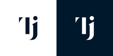 Soyut harf TJ logosu. Bu logo, yaratıcı bir şekilde soyut yazı karakterine sahip. Hangi şirket veya markanın başlaması uygun olacaktır.