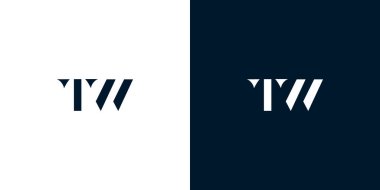 Soyut harfli TW logosu. Bu logo, yaratıcı bir şekilde soyut yazı karakterine sahip. Hangi şirket veya markanın başlaması uygun olacaktır.