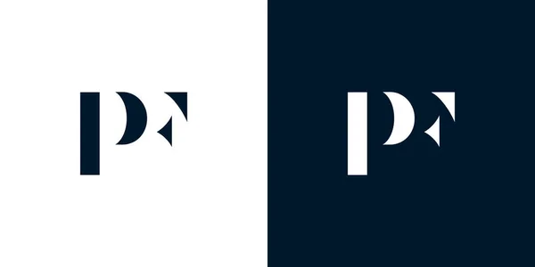 Soyut PF logosu. Bu logo, yaratıcı bir şekilde soyut yazı karakterine sahip. Hangi şirket ya da markanın başlattığı bu başlangıç noktası için uygun olacaktır..