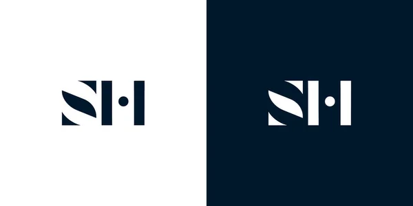 Soyut harf SH logosu. Bu logo, yaratıcı bir şekilde soyut yazı karakterine sahip. Hangi şirket ya da markanın başlattığı bu başlangıç noktası için uygun olacaktır..
