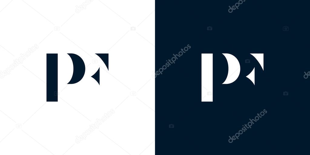 Abstract letter PF logo. This logo incorporate with abstract typeface in the creative way.It will be suitable for which company or brand name start those initial.