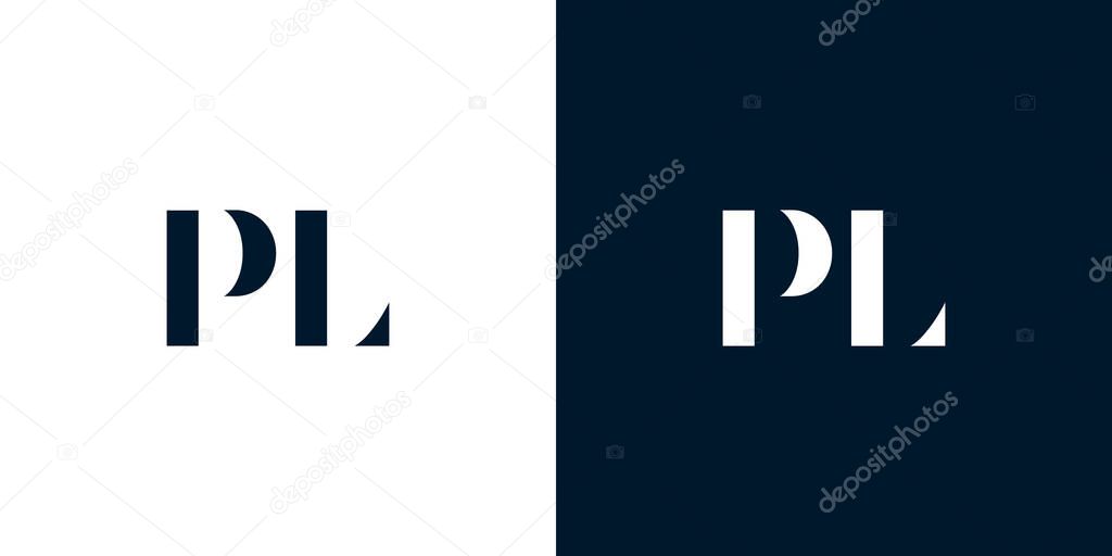 Abstract letter PL logo. This logo incorporate with abstract typeface in the creative way.It will be suitable for which company or brand name start those initial.