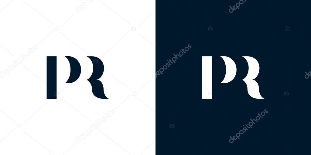 Abstract letter PR logo. This logo incorporate with abstract typeface in the creative way.It will be suitable for which company or brand name start those initial.