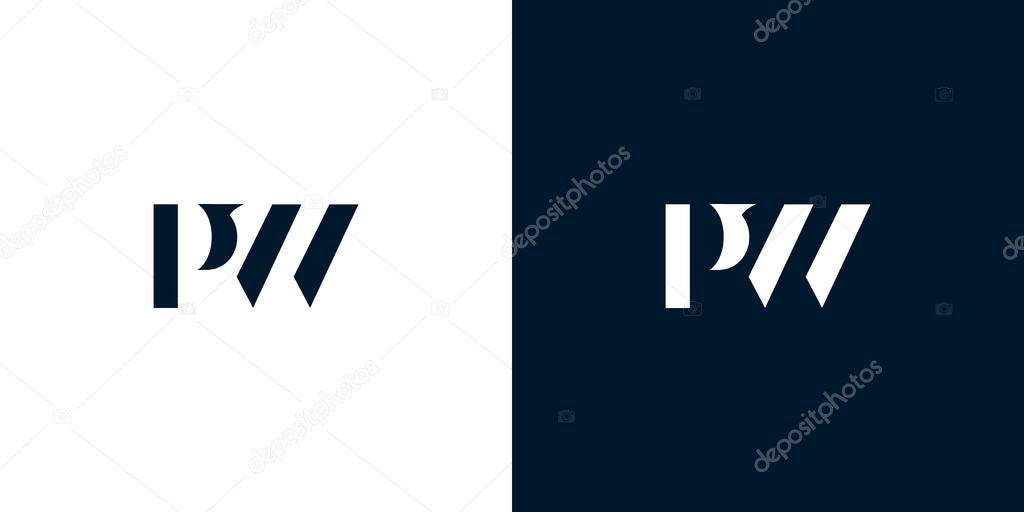 Abstract letter PW logo. This logo incorporate with abstract typeface in the creative way.It will be suitable for which company or brand name start those initial.