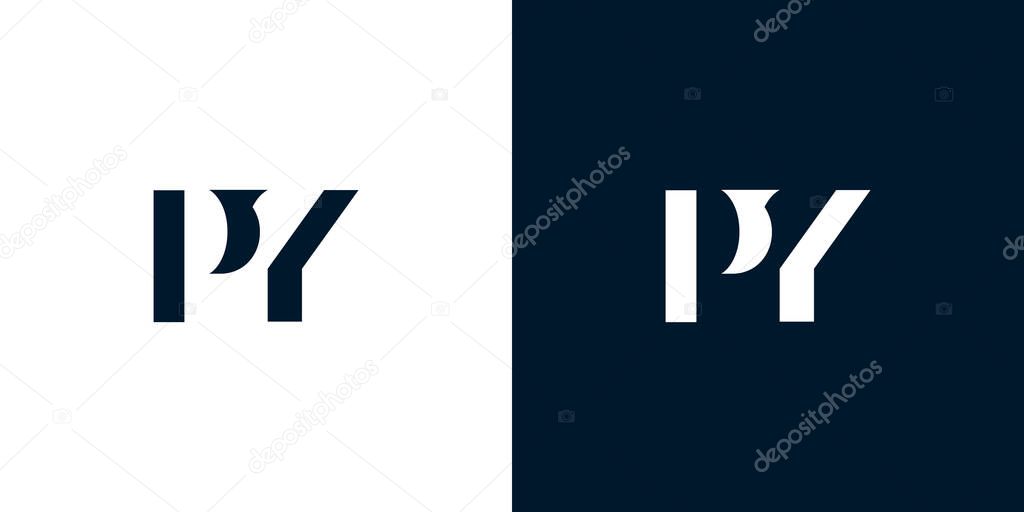 Abstract letter PY logo. This logo incorporate with abstract typeface in the creative way.It will be suitable for which company or brand name start those initial.