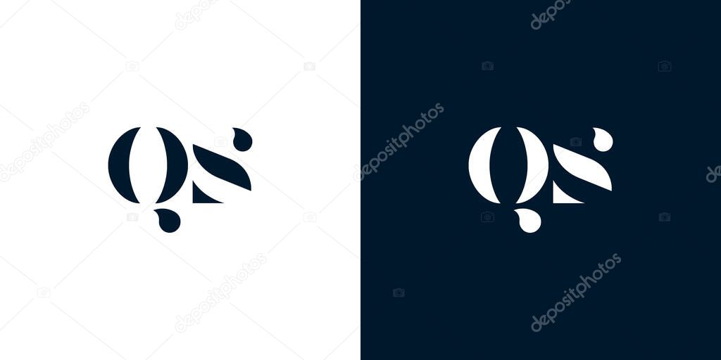 Abstract letter QS logo. This logo incorporate with abstract typeface in the creative way.It will be suitable for which company or brand name start those initial.
