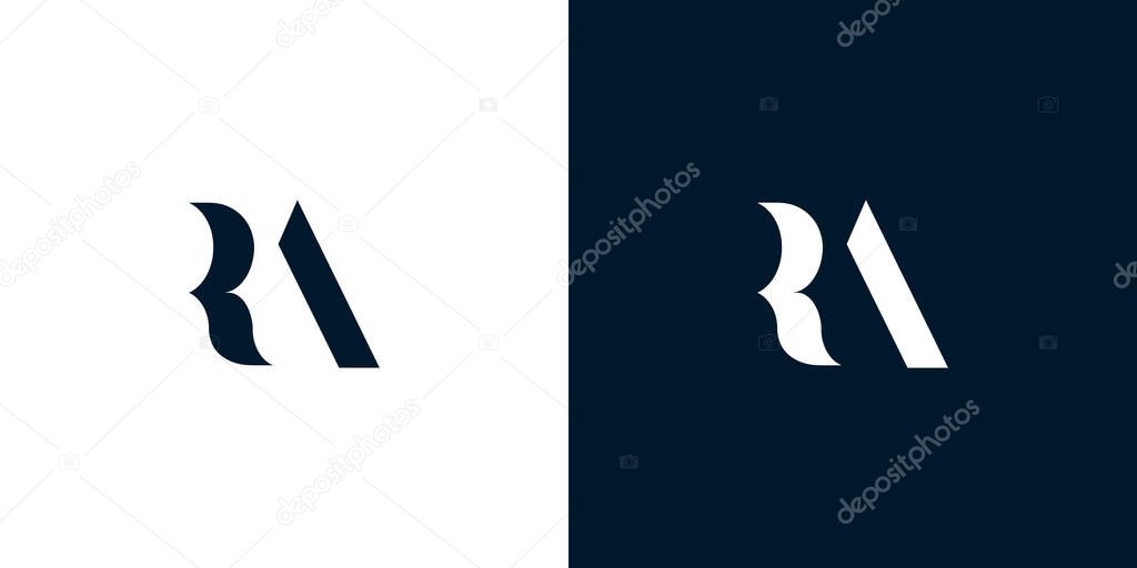 Abstract letter RA logo. This logo incorporate with abstract typeface in the creative way.It will be suitable for which company or brand name start those initial.