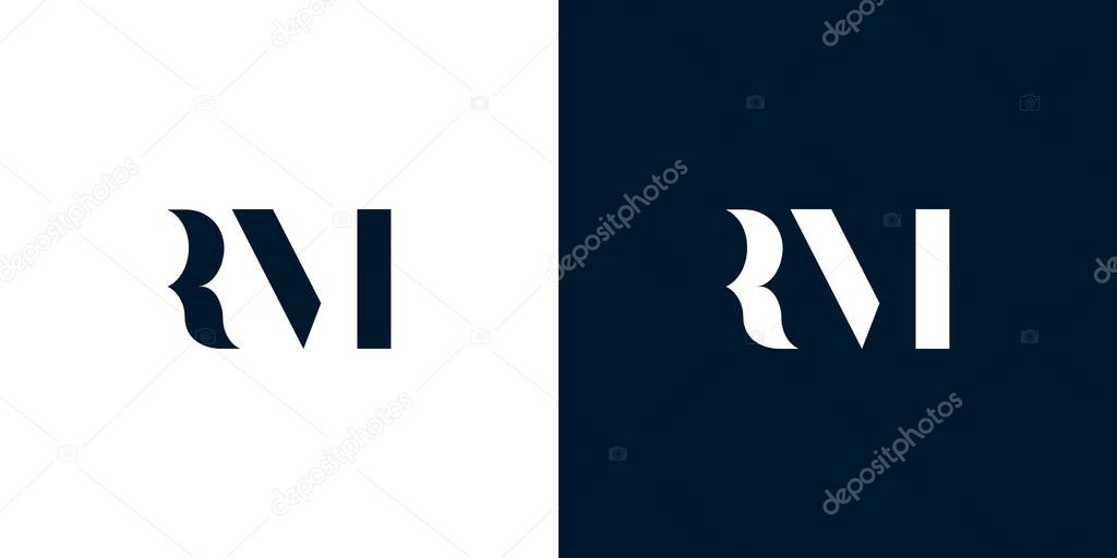 Abstract letter RM logo. This logo incorporate with abstract typeface in the creative way.It will be suitable for which company or brand name start those initial.
