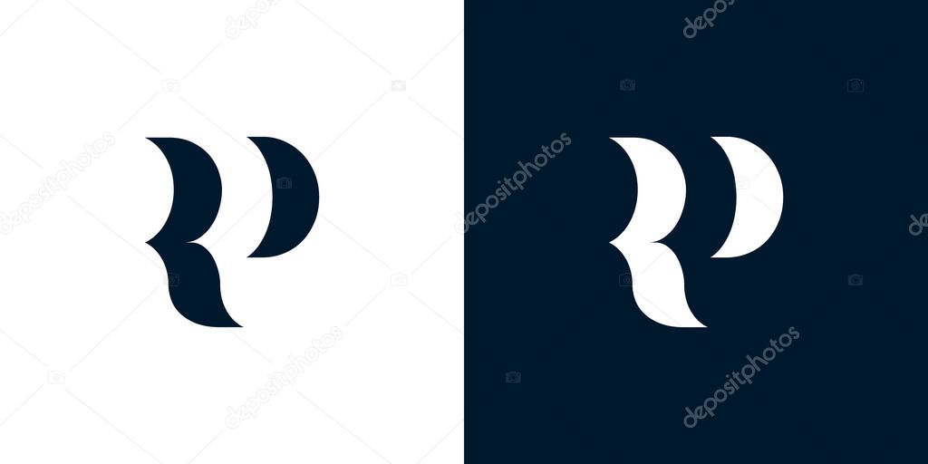 Abstract letter RP logo. This logo incorporate with abstract typeface in the creative way.It will be suitable for which company or brand name start those initial.