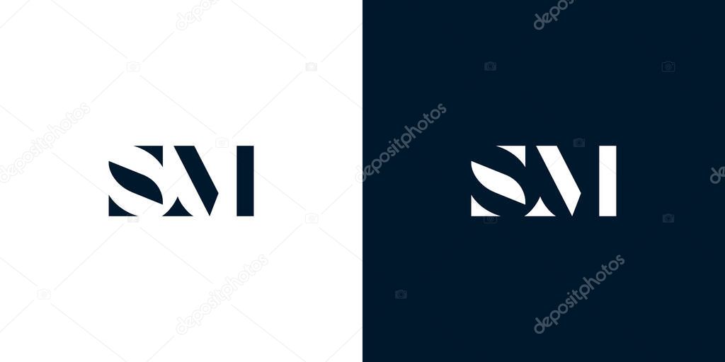 Abstract letter SM logo. This logo incorporate with abstract typeface in the creative way.It will be suitable for which company or brand name start those initial.