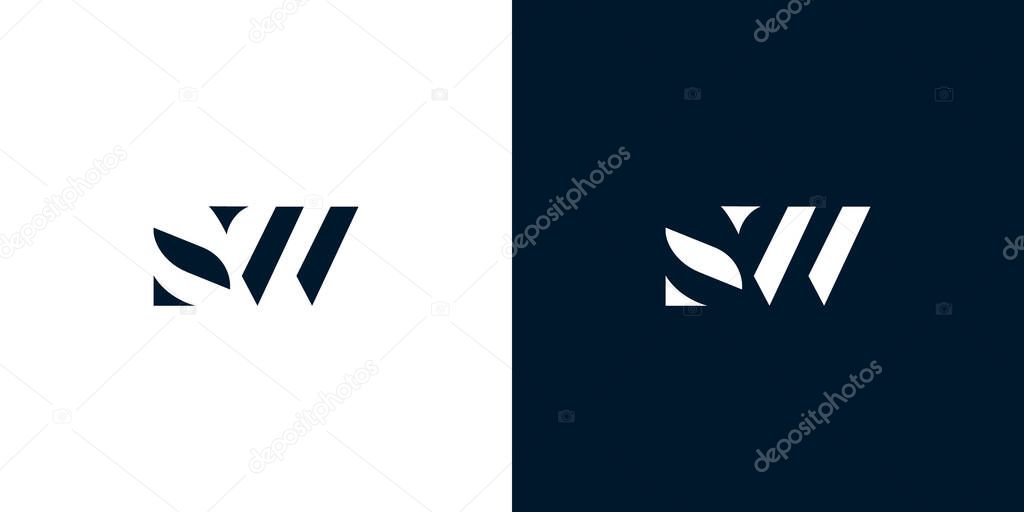 Abstract letter SW logo. This logo incorporate with abstract typeface in the creative way.It will be suitable for which company or brand name start those initial.