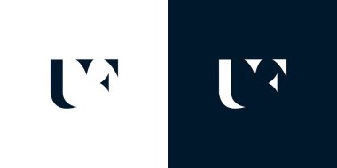 Soyut UF logosu. Bu logo, yaratıcı bir şekilde soyut yazı karakterine sahip. Hangi şirket ya da markanın başlattığı bu başlangıç noktası için uygun olacaktır..