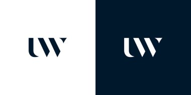 Soyut harf UW logosu. Bu logo, yaratıcı bir şekilde soyut yazı karakterine sahip. Hangi şirket ya da markanın başlattığı bu başlangıç noktası için uygun olacaktır..
