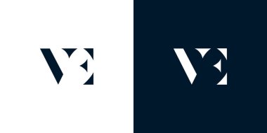 Soyut harf VE logosu. Bu logo, yaratıcı bir şekilde soyut yazı karakterine sahip. Hangi şirket ya da markanın başlattığı bu başlangıç noktası için uygun olacaktır..