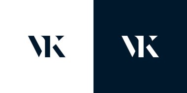 Soyut VK logosu. Bu logo, yaratıcı bir şekilde soyut yazı karakterine sahip. Hangi şirket ya da markanın başlattığı bu başlangıç noktası için uygun olacaktır..