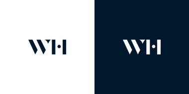 Soyut harf WH logosu. Bu logo, yaratıcı bir şekilde soyut yazı karakterine sahip. Hangi şirket ya da markanın başlattığı bu başlangıç noktası için uygun olacaktır..