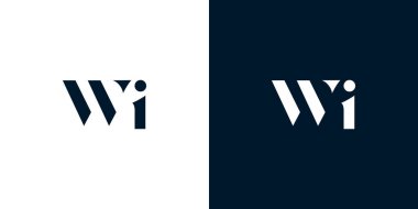 Soyut WI harfi logosu. Bu logo, yaratıcı bir şekilde soyut yazı karakterine sahip. Hangi şirket ya da markanın başlattığı bu başlangıç noktası için uygun olacaktır..