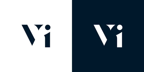 摘要字母Vi标志 这个标志以创造性的方式与抽象字体结合在一起 适用于那些公司或品牌的首字母首字母缩写 — 图库矢量图片