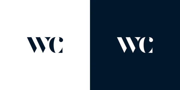 Soyut harf WC logosu. Bu logo, yaratıcı bir şekilde soyut yazı karakterine sahip. Hangi şirket ya da markanın başlattığı bu başlangıç noktası için uygun olacaktır..