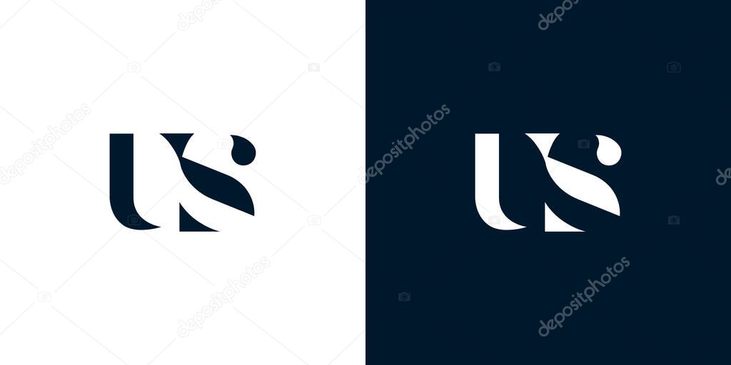 Abstract letter US logo. This logo incorporate with abstract typeface in the creative way.It will be suitable for which company or brand name start those initial.