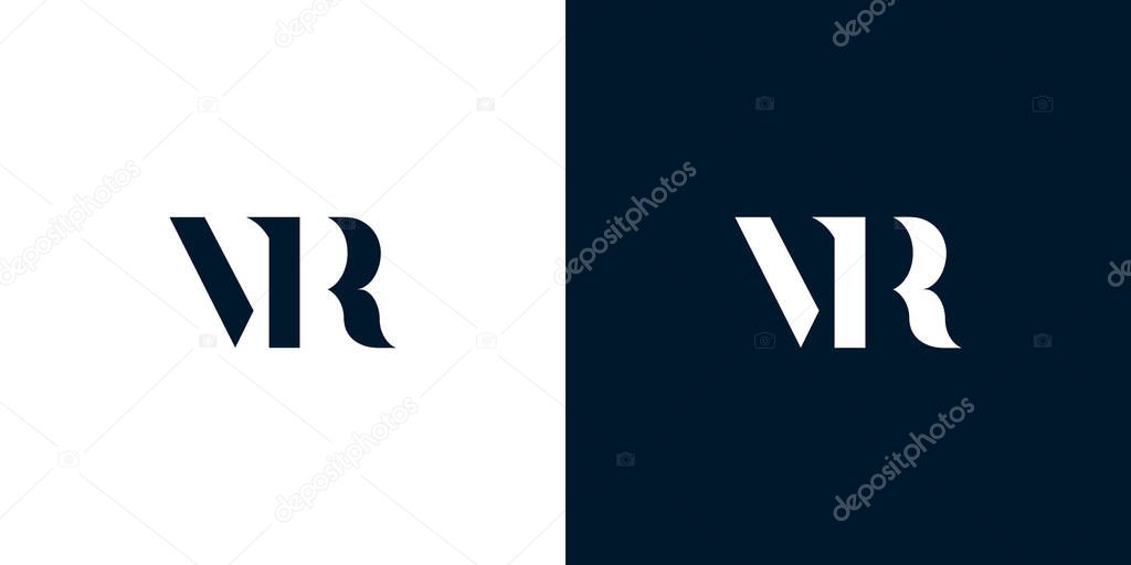 Abstract letter VR logo. This logo incorporate with abstract typeface in the creative way.It will be suitable for which company or brand name start those initial.