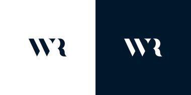 Soyut harf WR logosu. Bu logo, yaratıcı bir şekilde soyut yazı karakterine sahip. Hangi şirket ya da markanın başlattığı bu başlangıç noktası için uygun olacaktır..