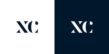 Soyut harf XC logosu. Bu logo, yaratıcı bir şekilde soyut yazı karakterine sahip. Hangi şirket ya da markanın başlattığı bu başlangıç noktası için uygun olacaktır..