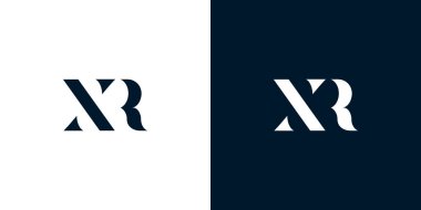 Soyut harf XR logosu. Bu logo, yaratıcı bir şekilde soyut yazı karakterine sahip. Hangi şirket ya da markanın başlattığı bu başlangıç noktası için uygun olacaktır..