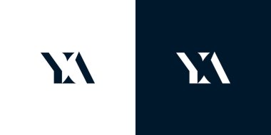 Soyut harf YA logosu. Bu logo, yaratıcı bir şekilde soyut yazı karakterine sahip. Hangi şirket ya da markanın başlattığı bu başlangıç noktası için uygun olacaktır..