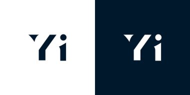 Soyut harf YI logosu. Bu logo, yaratıcı bir şekilde soyut yazı karakterine sahip. Hangi şirket ya da markanın başlattığı bu başlangıç noktası için uygun olacaktır..