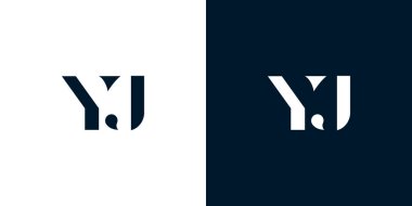 Soyut harf YJ logosu. Bu logo, yaratıcı bir şekilde soyut yazı karakterine sahip. Hangi şirket ya da markanın başlattığı bu başlangıç noktası için uygun olacaktır..