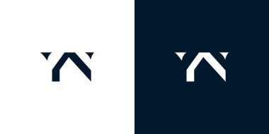 Soyut harf YN logosu. Bu logo, yaratıcı bir şekilde soyut yazı karakterine sahip. Hangi şirket ya da markanın başlattığı bu başlangıç noktası için uygun olacaktır..