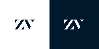 Soyut ZV logosu. Bu logo, yaratıcı bir şekilde soyut yazı karakterine sahip. Hangi şirket ya da markanın başlattığı bu başlangıç noktası için uygun olacaktır..