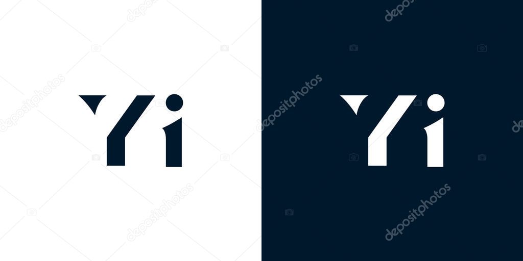 Abstract letter YI logo. This logo incorporate with abstract typeface in the creative way.It will be suitable for which company or brand name start those initial.