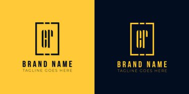 Minimalist soyut ilk harf CR logosu. Bu simge iki soyut harf ve yaratıcı şekilde dikdörtgen ile birleştirilir. Bu başlangıç için hangi şirket veya markanın adı uygun olacaktır.