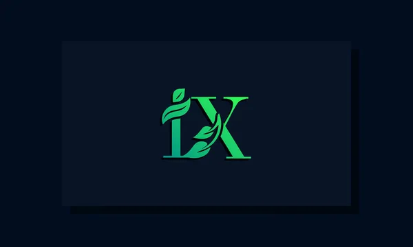 Style Feuille Minimal Logo Initial Logo Incorporer Avec Feuille Deux — Image vectorielle