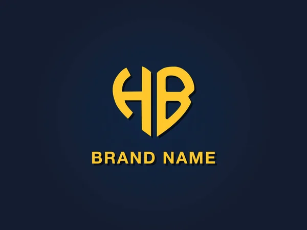 最小的爱首字母Hb标志 这个图标以创造性的方式与两个爱的形状字体结合在一起 适合于哪些公司或品牌的首字母开头 — 图库矢量图片