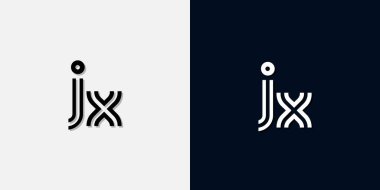 Modern Soyut Baş harf JX logosu. Bu simge, iki soyut yazı karakterini yaratıcı bir şekilde birleştirir. Hangi şirket ya da markanın bu baştaki başlattığı için uygun olacaktır.
