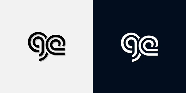 Moderno Abstrato Letra Inicial Logotipo Este Ícone Incorpora Com Dois — Vetor de Stock