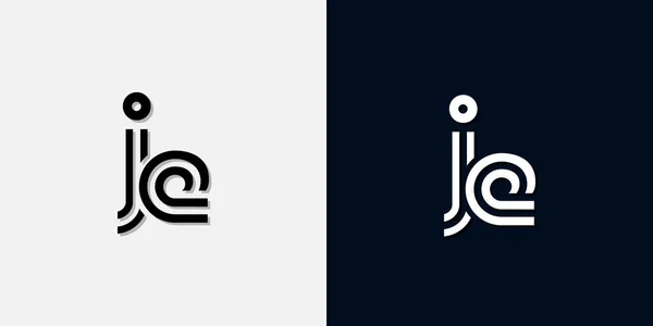 现代文摘首字母Je标志 这个图标以创造性的方式与两个抽象字体结合在一起 适合于哪些公司或品牌的首字母开头 — 图库矢量图片