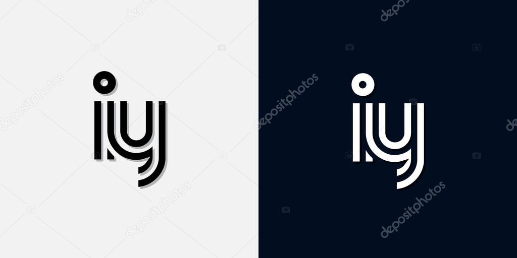 Modern Abstract Initial letter IY logo. This icon incorporate with two abstract typeface in the creative way.It will be suitable for which company or brand name start those initial.