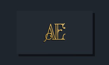 Minimal Inline stil AE logosu. Bu logo yaratıcı bir şekilde modern yazı karakterine sahip. Hangi şirket ya da markanın bu ilk adı başlatacağı için uygun olacaktır..
