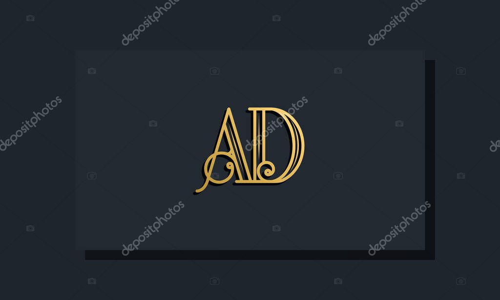 Minimal Inline style Initial AD logo. This logo incorporate with modern typeface in the creative way.It will be suitable for which company or brand name start those initial.