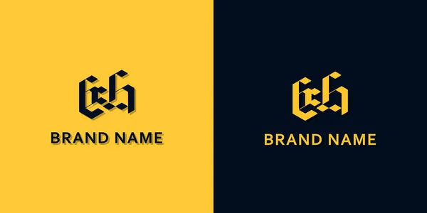 最小限のイニシャル文字Ehロゴ このロゴは創造的な方法で現代的な書体と組み込まれています 会社やブランド名が最初のものを開始するのに適しています — ストックベクタ