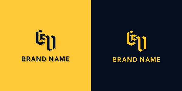 简约首字母Ev标志 这个标志以创造性的方式与现代字体结合在一起 这将是合适的哪家公司或品牌开始这些初始的 — 图库矢量图片
