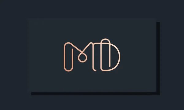 最小クリップ初期文字Mdロゴ クリップタイプからインスピレーションを受けたこのロゴは どの企業やブランド名がそれらの初期を開始するのに適しています — ストックベクタ