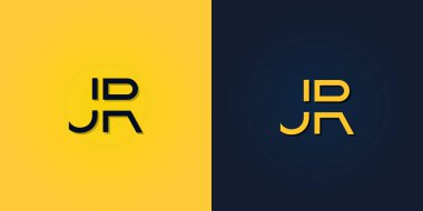 Minimalist Soyut Baş harf JR logosu. Bu logo yaratıcı bir şekilde soyut harflerle birleştirilir. Hangi şirket ya da markanın bu ilk adımı attığı için uygun olacaktır..