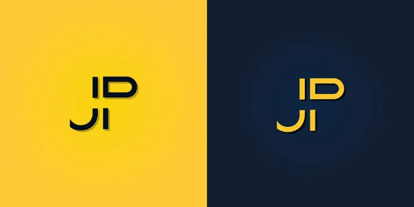 简约主义摘要首字母Jp标志 这个标志以创造性的方式与抽象的字母结合在一起 适合于哪些公司或品牌的首字母首字母 — 图库矢量图片